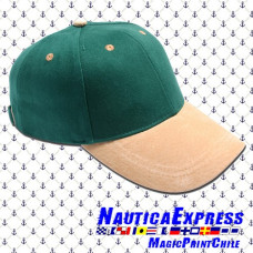 Gorros bordados cuero verde